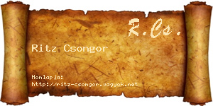 Ritz Csongor névjegykártya